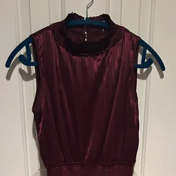 Nanette by Nanette Lepore Pleated Maroon Cocktail Dress Size 4 Elegant Party - Picture 6 of 11